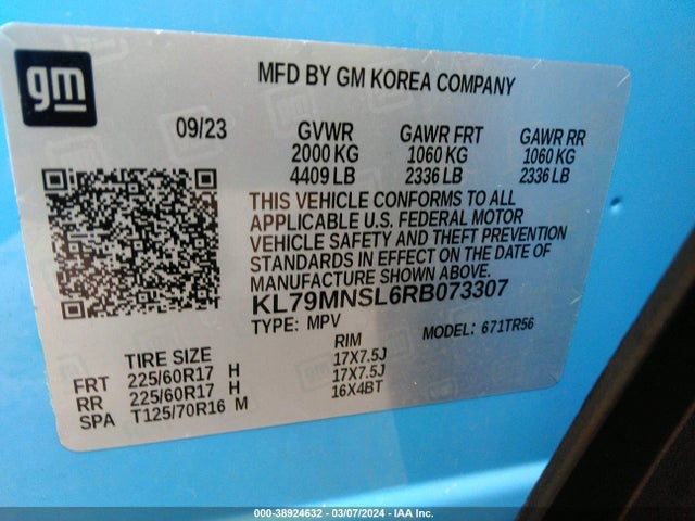 Chevrolet Trailblazer Awd Ls 2024 KL79MNSL6RB073307 Image 9