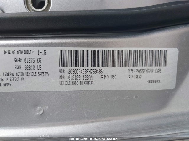 Chrysler 300c Awd 2015 2C3CCAKG8FH769486 Image 9