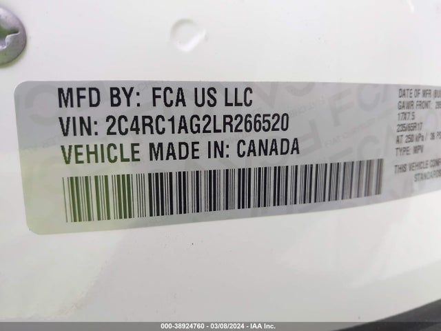 2C4RC1AG2LR266520 Chrysler Voyager L