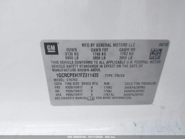 Chevrolet Silverado 1500 Ls 2015 1GCRCPEH7FZ311435 Image 9