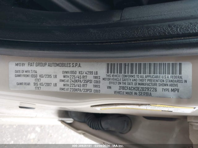 2014 FIAT 500L ZFBCFACH3EZ029226 Photo 8