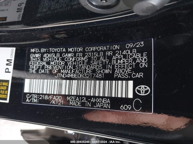 Toyota Corolla Nightshade Edition 2024 JTND4MBE0R3217481 Image 9