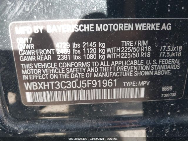 WBXHT3C30J5F91961 BMW X1 Xdrive28i