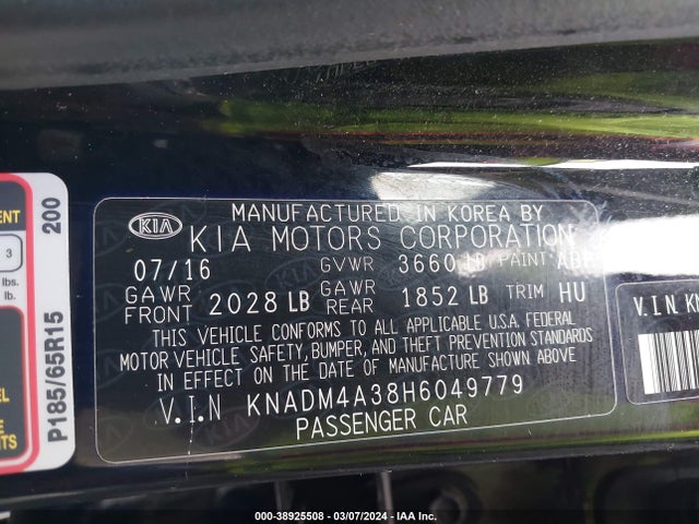 KIA RIO LX 2017 KNADM4A38H6049779 Image 9