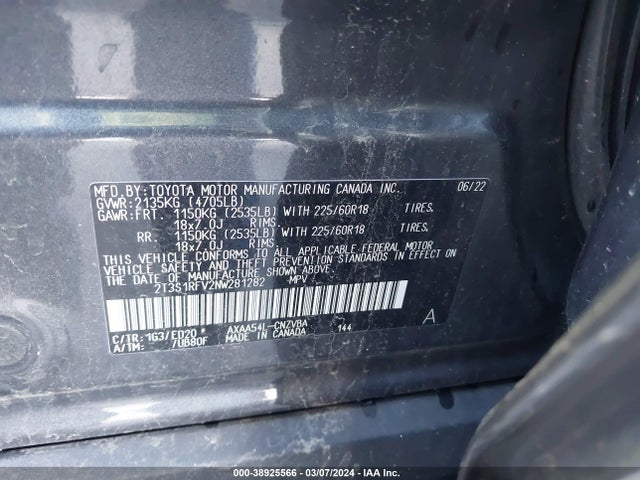 Toyota Rav4 Trd Off Road 2022 2T3S1RFV2NW281282 Image 9