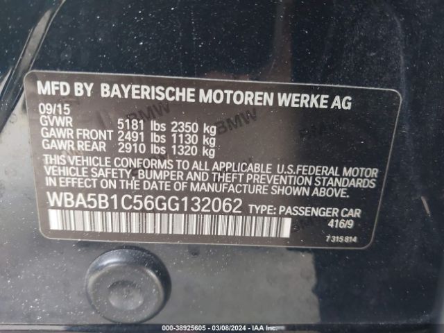 WBA5B1C56GG132062 BMW 535i