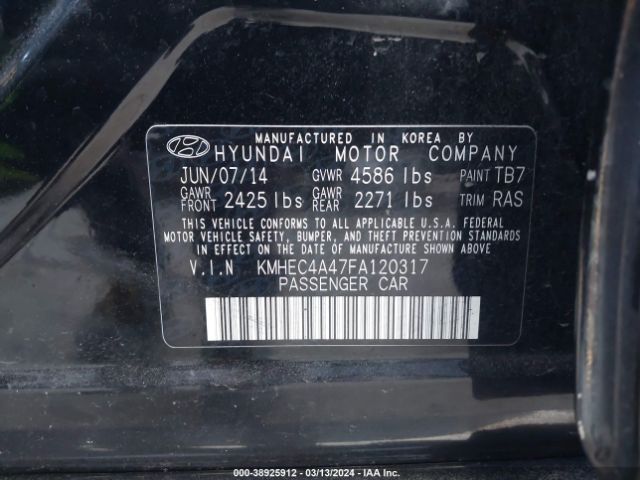 KMHEC4A47FA120317 Hyundai SONATA HYBRID