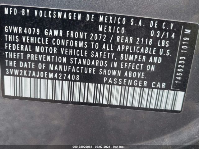 3VW2K7AJ0EM427408 Volkswagen Jetta 2.0l S