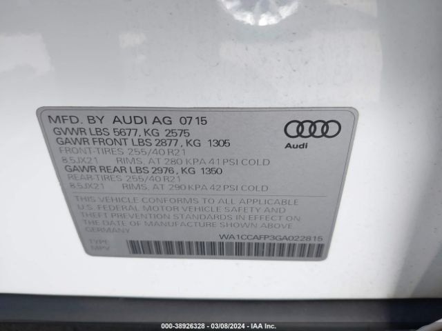 WA1CCAFP3GA022815 Audi Sq5 3.0t Premium Plus