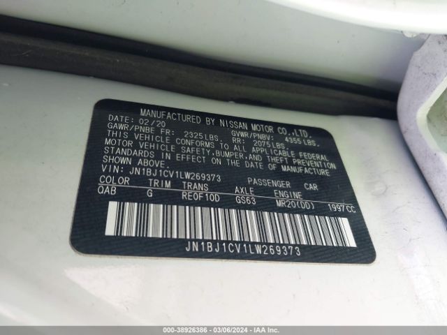 JN1BJ1CV1LW269373 Nissan Rogue Sport Sv Fwd Xtronic Cvt