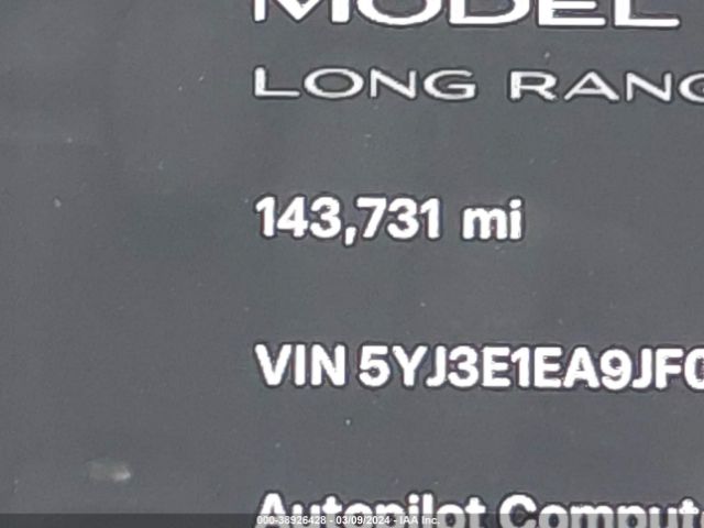5YJ3E1EA9JF058505 Tesla Model 3 Long Range/mid Range
