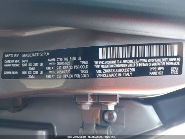 ZN661XUL6KX337396 Maserati Levante Granlusso