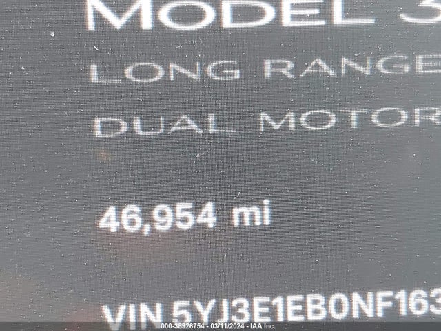 Tesla Model 3 Long Range Dual Motor All-wheel Drive 2022 5YJ3E1EB0NF163089 Image 16