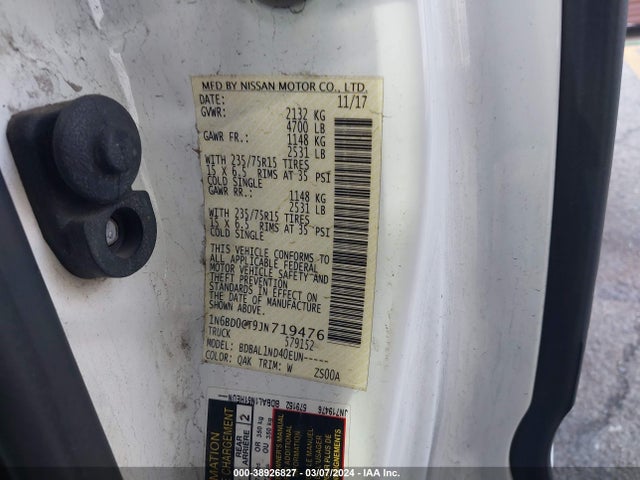 Nissan FRONTIER S 2018 1N6BD0CT9JN719476 Image 9