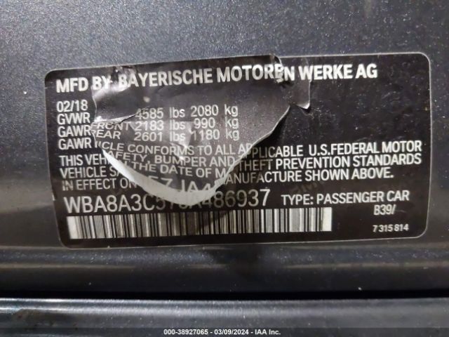 WBA8A3C57JA486937 BMW 320i Xdrive