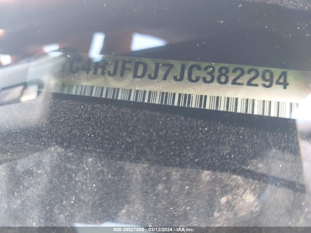 1C4RJFDJ7JC382294 Jeep Grand Cherokee Srt 4x4