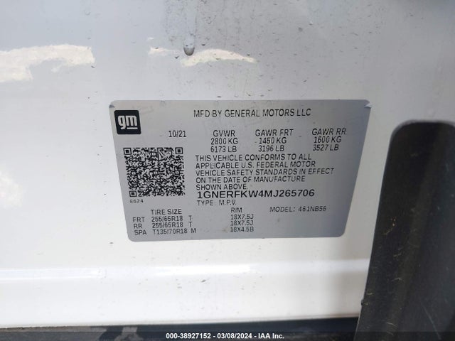 Chevrolet Traverse Fwd Ls 2021 1GNERFKW4MJ265706 Image 9