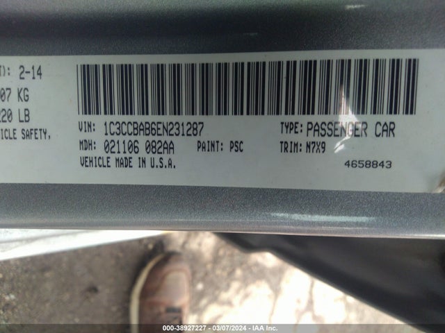 Chrysler 200 LX 2014 1C3CCBAB6EN231287 Image 9