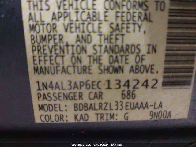 Nissan Altima 2.5 S 2014 1N4AL3AP6EC134242 Image 9