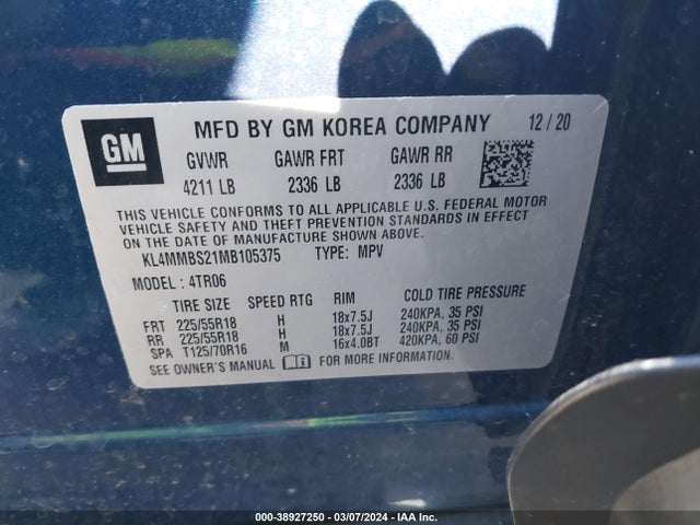 KL4MMBS21MB105375 Buick Encore Gx Fwd Preferred