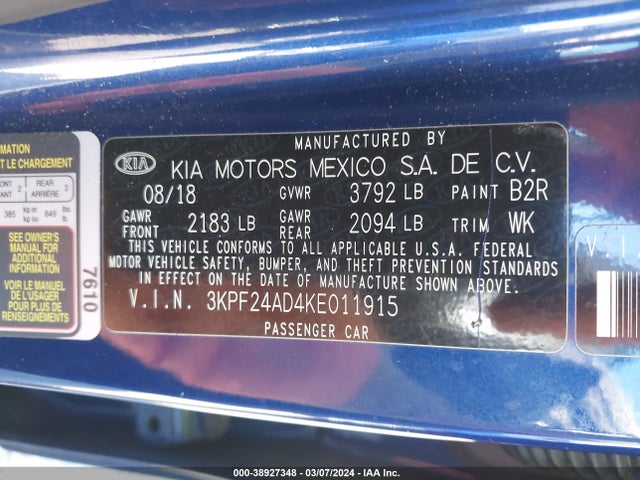 KIA Forte Lxs 2019 3KPF24AD4KE011915 Image 9