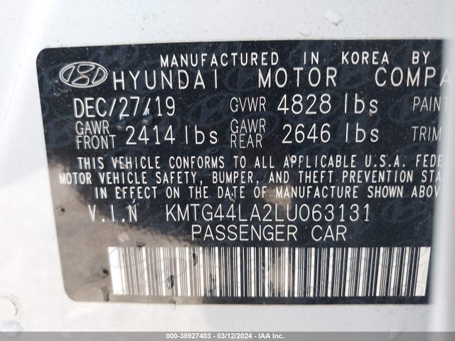 Genesis G70 2.0t Awd 2020 KMTG44LA2LU063131 Image 9
