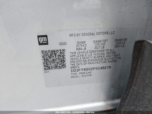 1G1FY6S02P4149279 Chevrolet Bolt Euv Fwd Lt