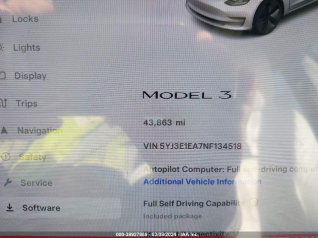 5YJ3E1EA7NF134518 Tesla Model 3 Rear-wheel Drive