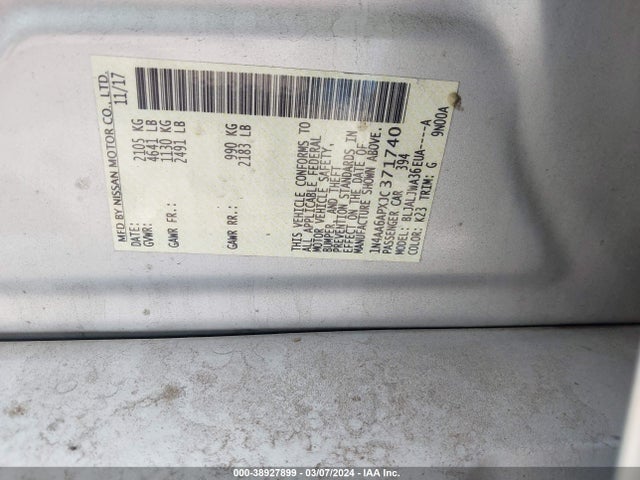 Nissan Maxima 3.5 Sv 2018 1N4AA6APXJC371740 Image 9