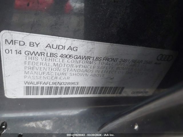 WAUFFAFL9EN028953 Audi A4 2.0t Premium