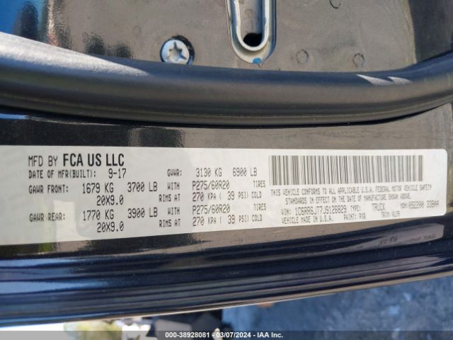 1C6RR6JT7JS126829 RAM 1500 Laramie Quad Cab 4x2 6'4 Box