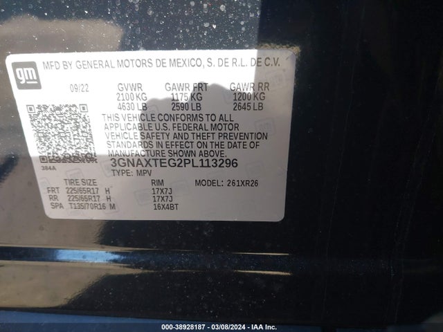 Chevrolet Equinox Awd 2fl 2023 3GNAXTEG2PL113296 Image 9