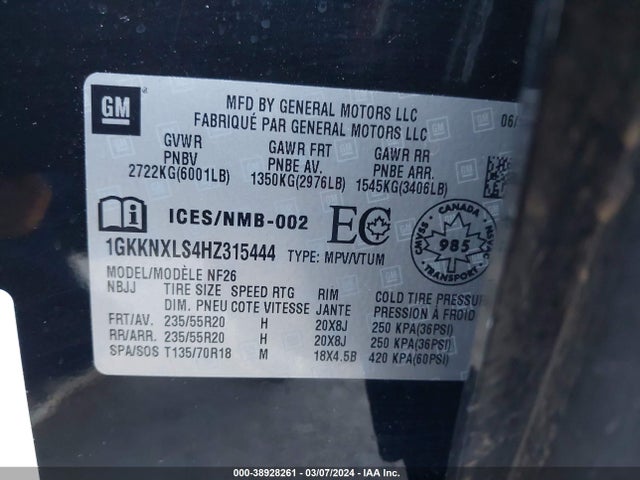 GMC Acadia Denali 2017 1GKKNXLS4HZ315444 Image 9