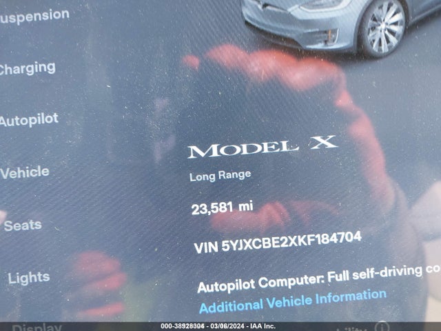 Tesla MODEL X 2019 5YJXCBE2XKF184704 Image 7