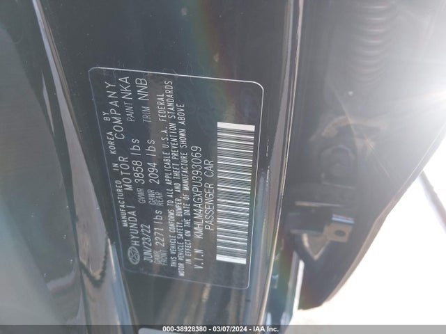 Hyundai ELANTRA SEL 2023 KMHLM4AGXPU393069 Image 9