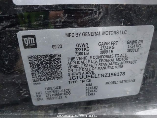 1GTUUEEL9RZ156178 GMC Sierra 1500 4wd  Standard Box At4