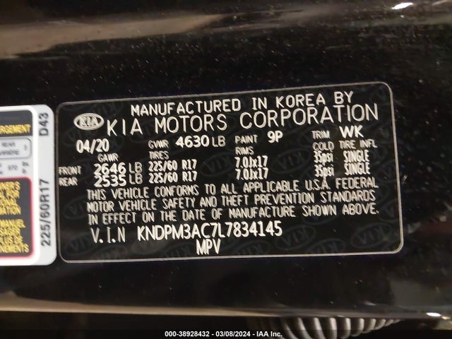 KIA Sportage Lx 2020 KNDPM3AC7L7834145 Image 9