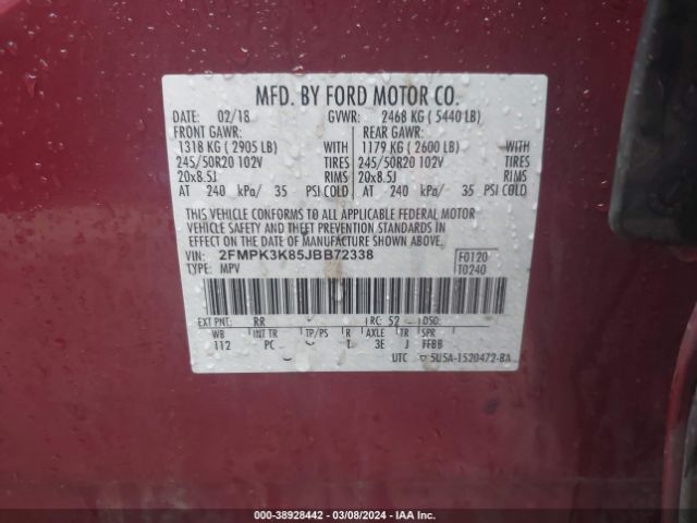 2018 FORD EDGE 2FMPK3K85JBB72338 Photo 8