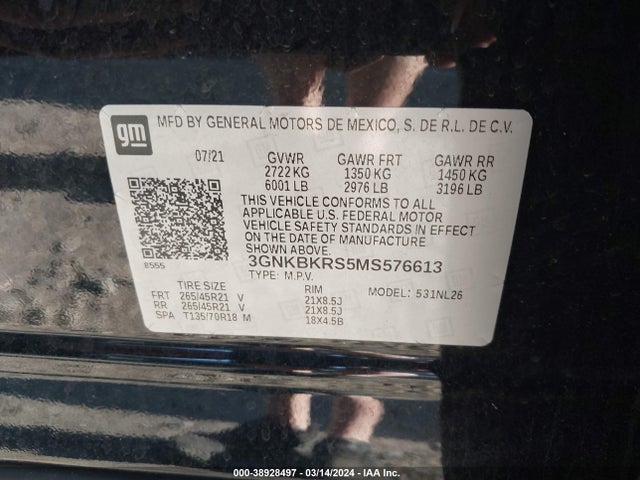 Chevrolet Blazer Awd Rs 2021 3GNKBKRS5MS576613 Image 9