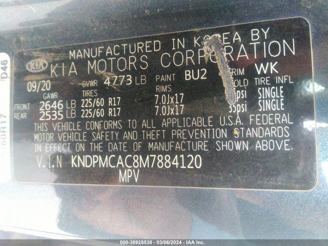 KIA Sportage Lx 2021 KNDPMCAC8M7884120 Image 9