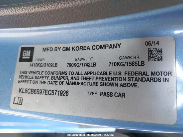 Chevrolet Spark Ls Auto 2014 KL8CB6S97EC571926 Image 9