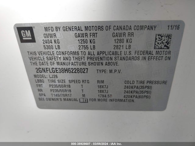 Chevrolet Equinox Premier 2017 2GNFLGE38H6228027 Image 9