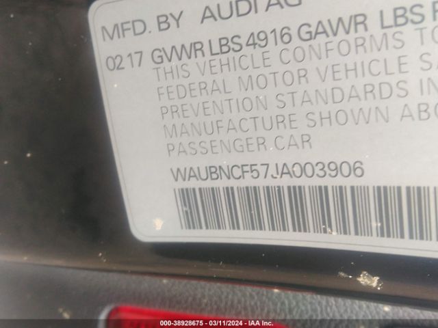 WAUBNCF57JA003906 Audi A5 2.0t Premium