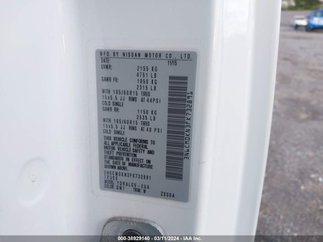 Nissan NV200 SV 2015 3N6CM0KN3FK732891 Image 9