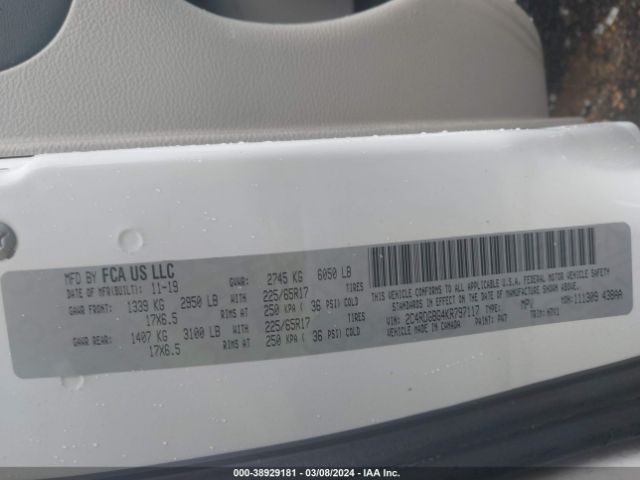 2C4RDGBG4KR797117 Dodge Grand Caravan Se