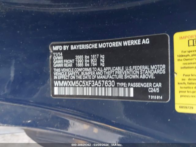 WMWXM5C5XF3A57630 Mini Hardtop Cooper