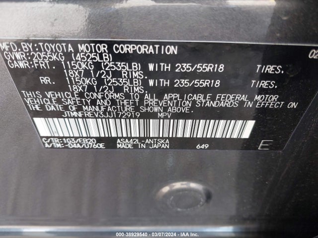 Toyota RAV4 SE 2018 JTMNFREV3JJ172919 Image 9