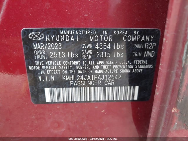Hyundai SONATA SE 2023 KMHL24JA1PA312642 Image 9