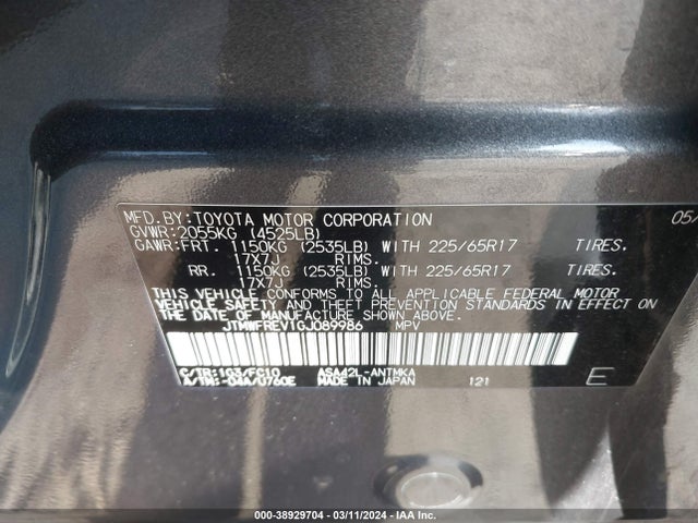 Toyota Rav4 Xle 2016 JTMWFREV1GJ089986 Image 9