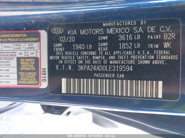 KIA RIO S 2020 3KPA24AD0LE319594 Image 9
